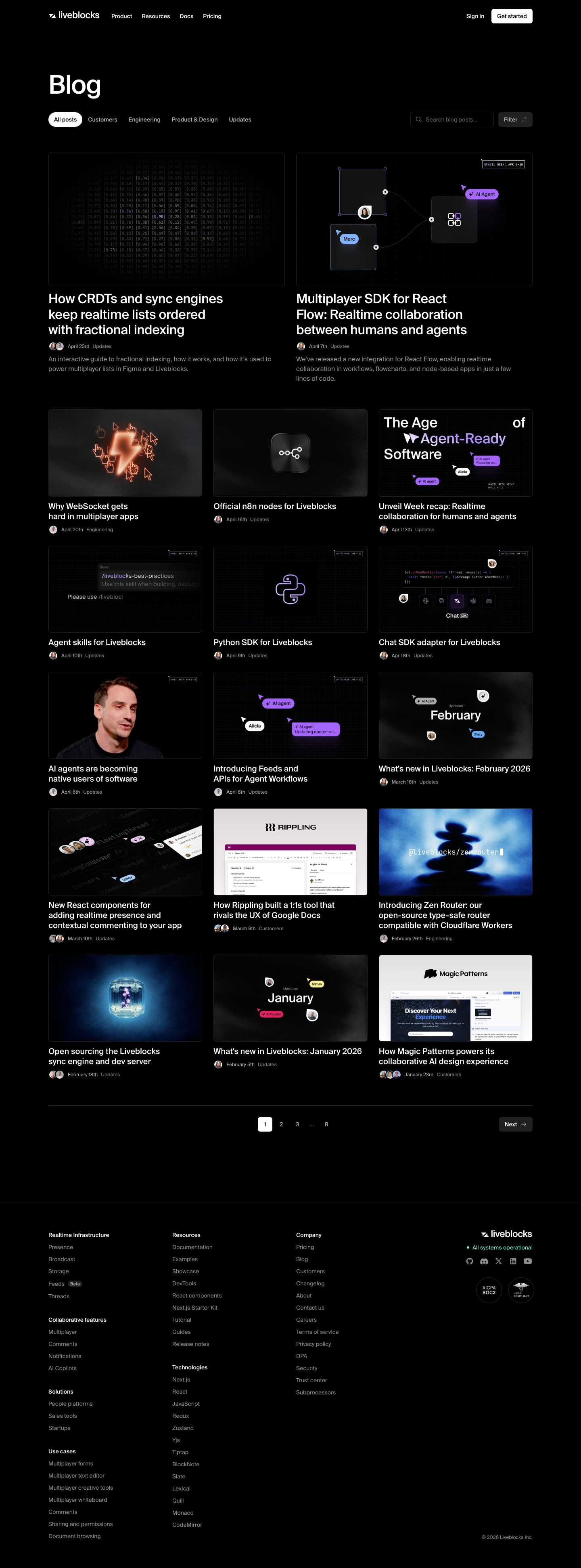 Liveblocks — Blog - full page scroll