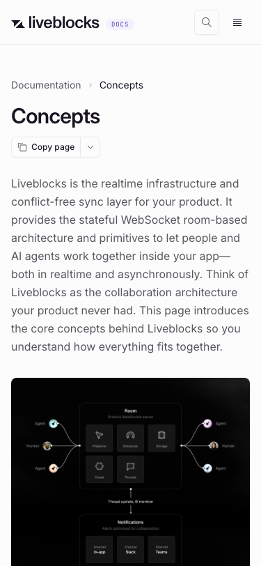 Liveblocks — Docs - mobile