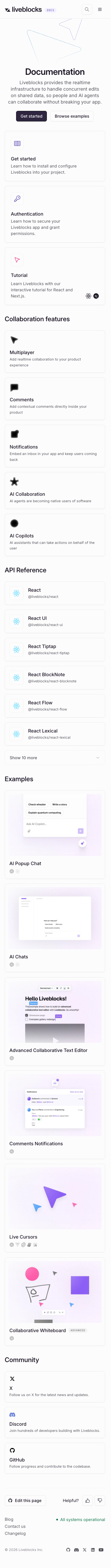 Liveblocks — Docs - mobile full page