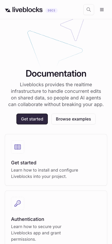 Liveblocks — Docs - mobile