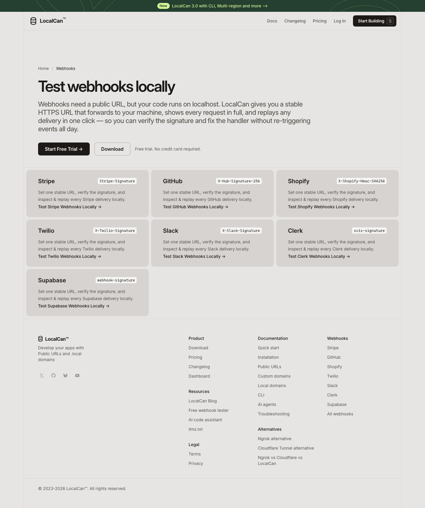 LocalCan · Features - full page scroll