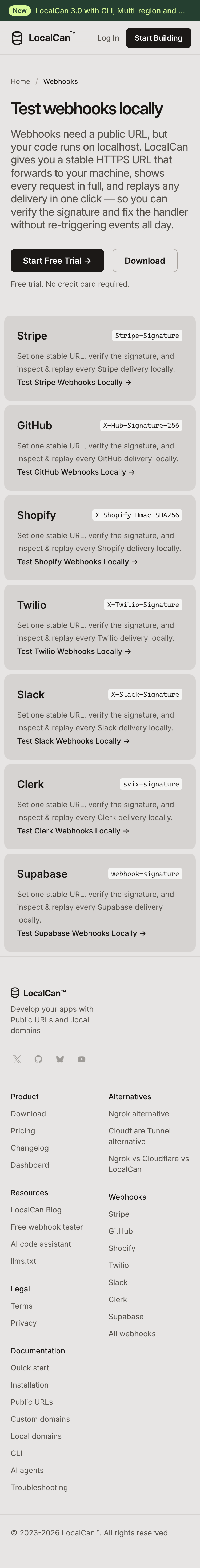 LocalCan · Features - mobile full page
