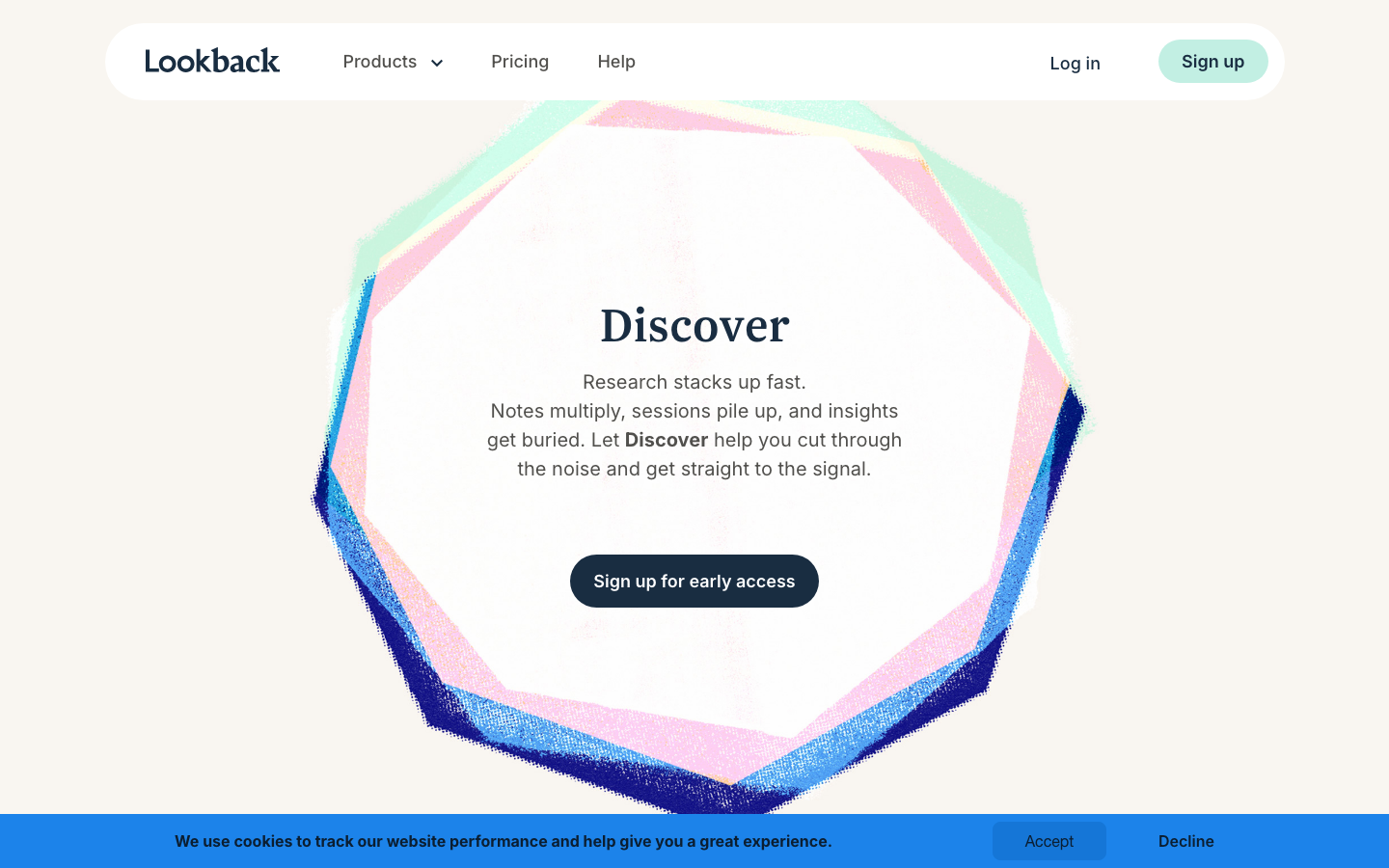The composition uses a soft, hand-drawn illustration layered over a clean layout. The color palette is muted pastels and earthy tones, creating a sense of approachable expertise. Typography is friendly and legible, prioritizing clarity over starkness. · saas landing page, product demo, remote user testing, design system, user research, insights platform, minimalist design, pastel colors