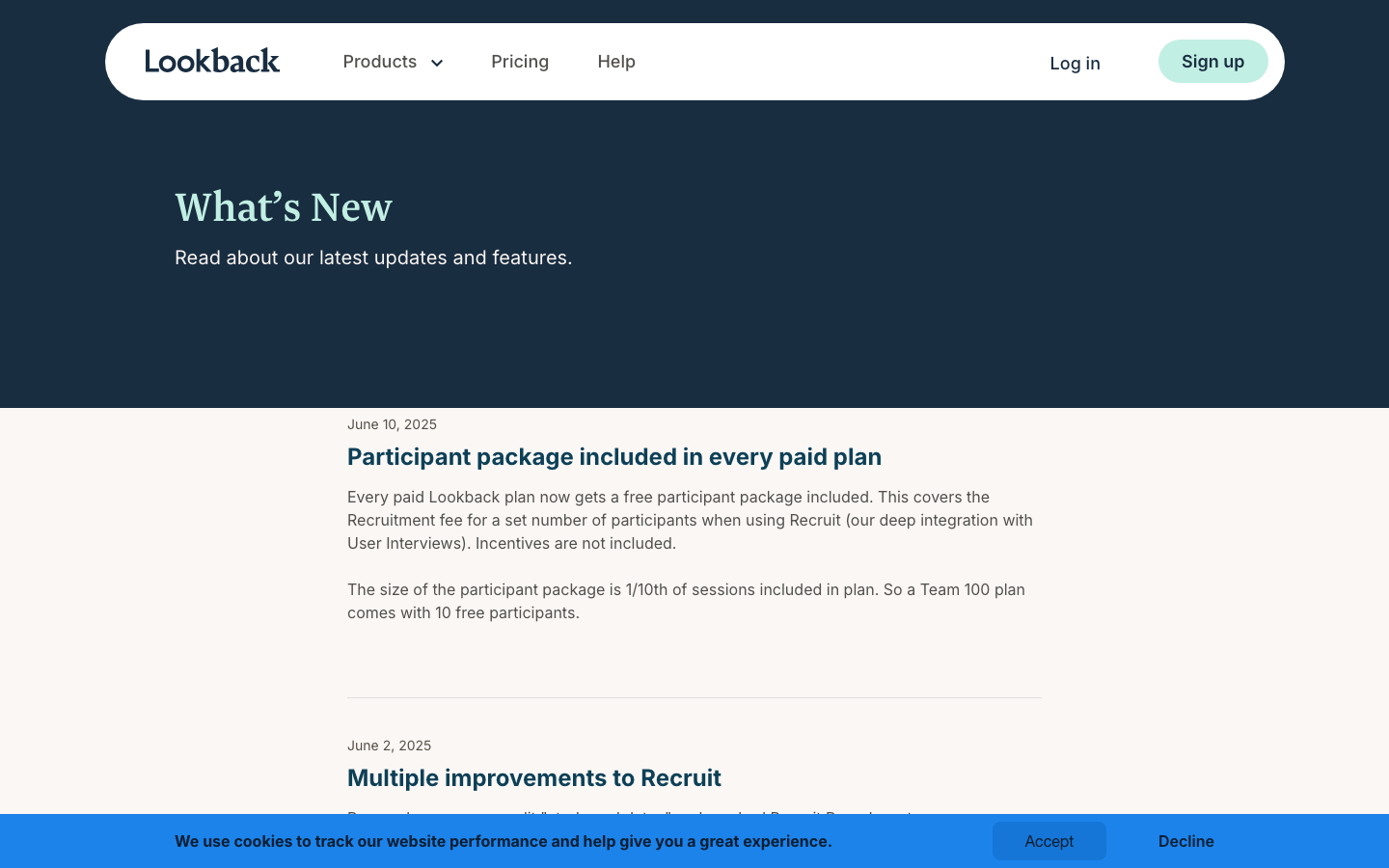 Lookback — Changelog - Changelog