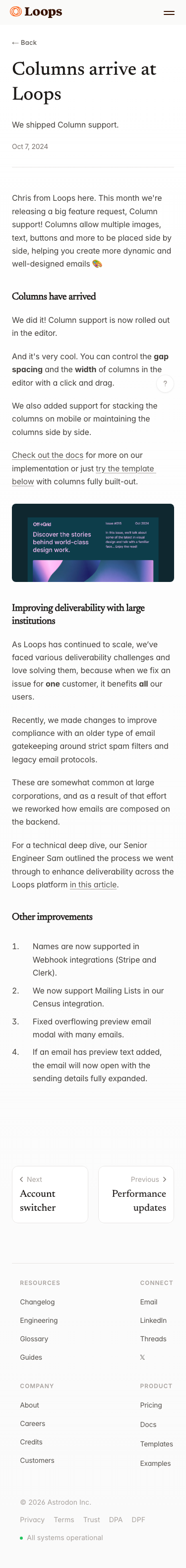Loops So - mobile full page