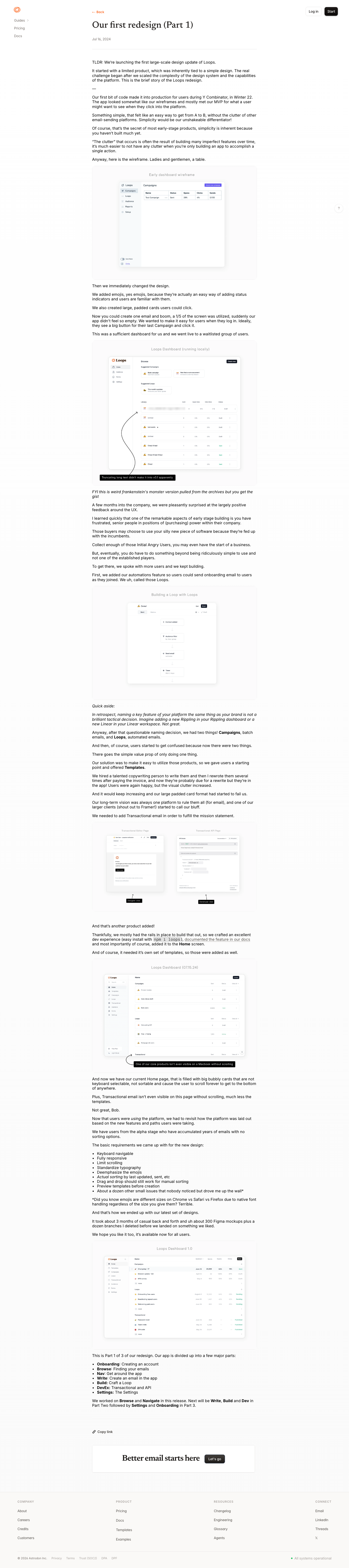 Loops So - full page scroll