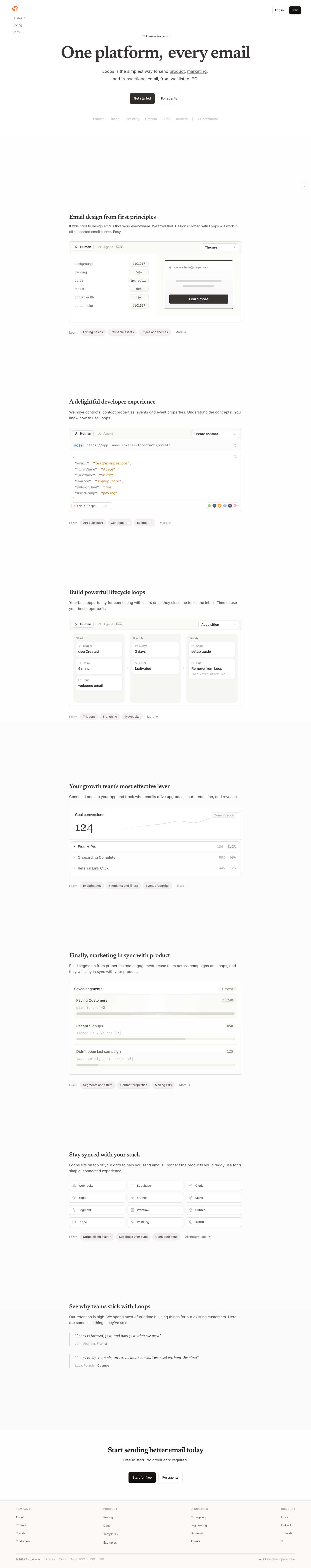 Loops So - full page scroll