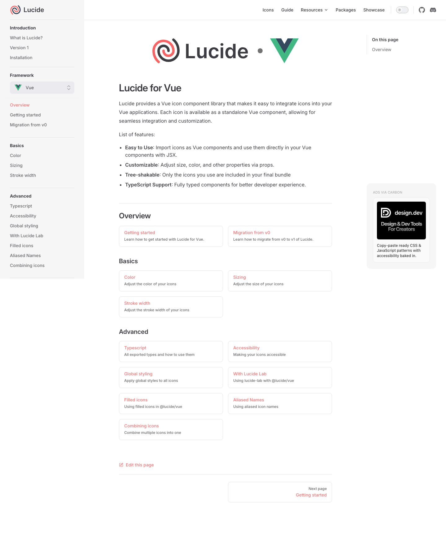 Lucide — Docs - full page scroll