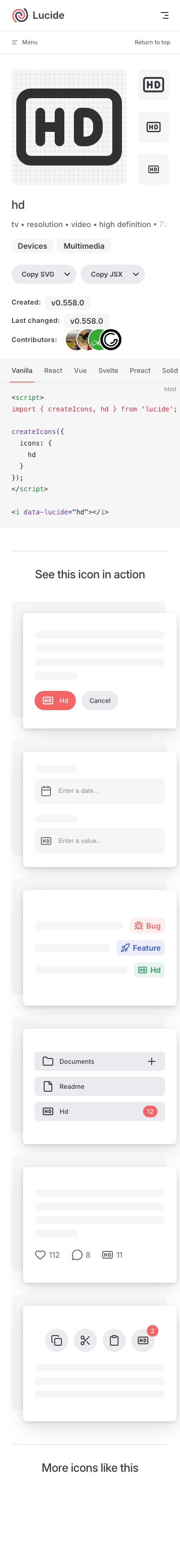 Lucide - mobile full page