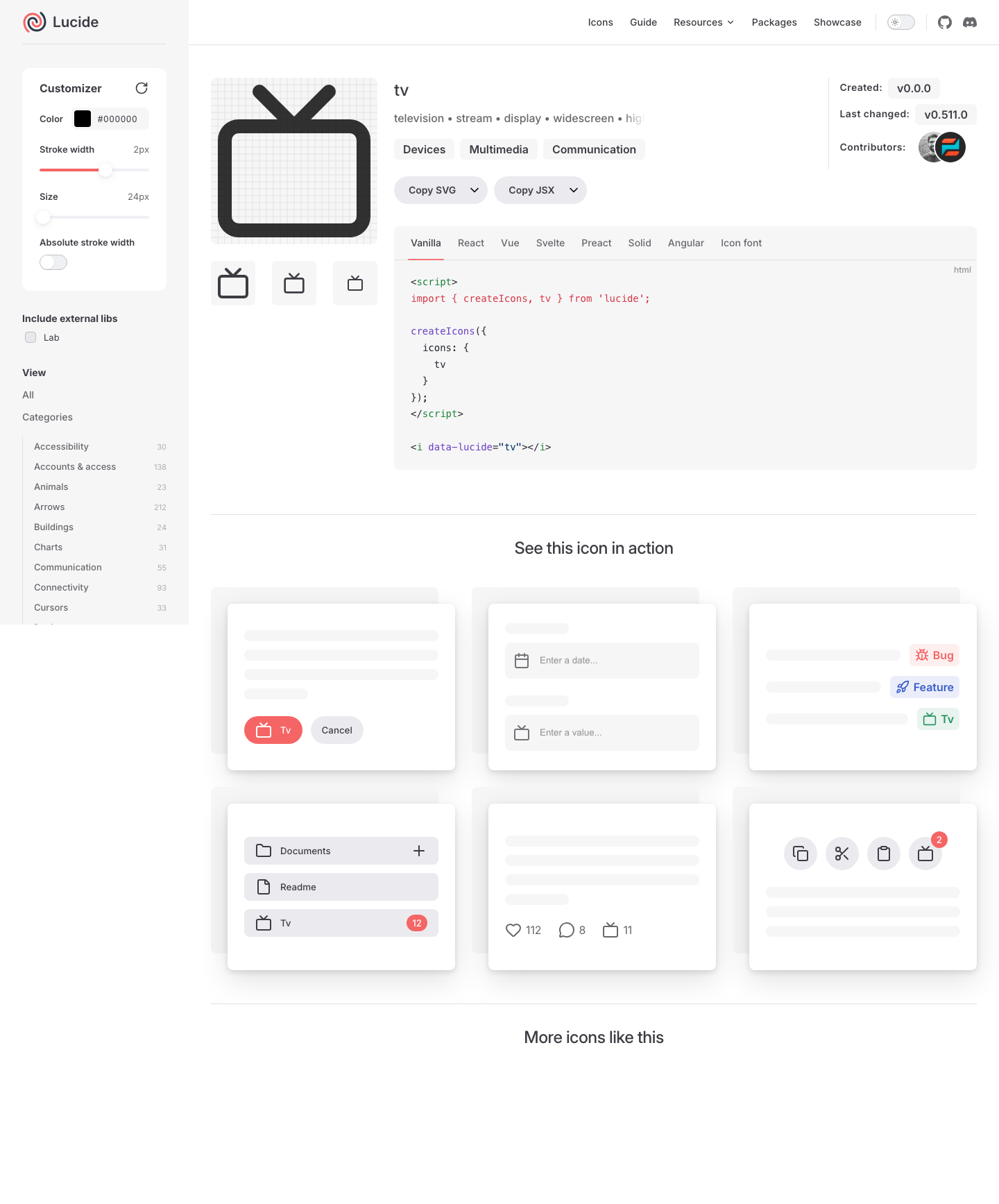 Lucide - full page scroll