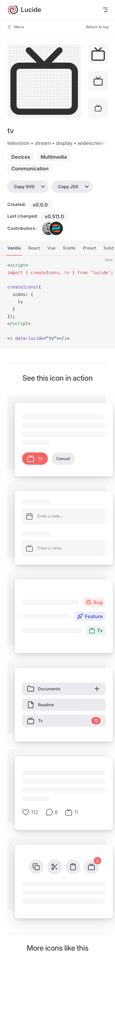 Lucide - mobile full page