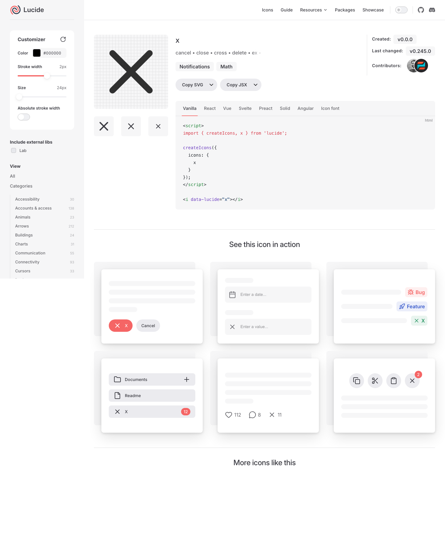 Lucide - full page scroll