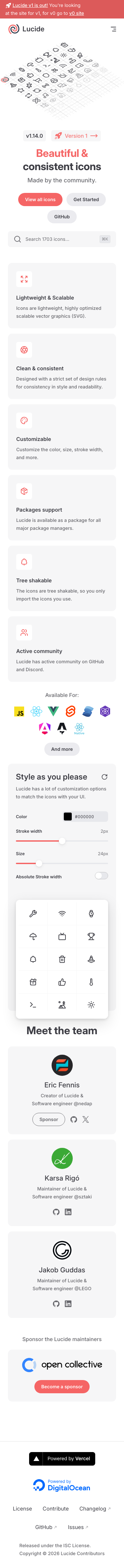 Lucide - mobile full page