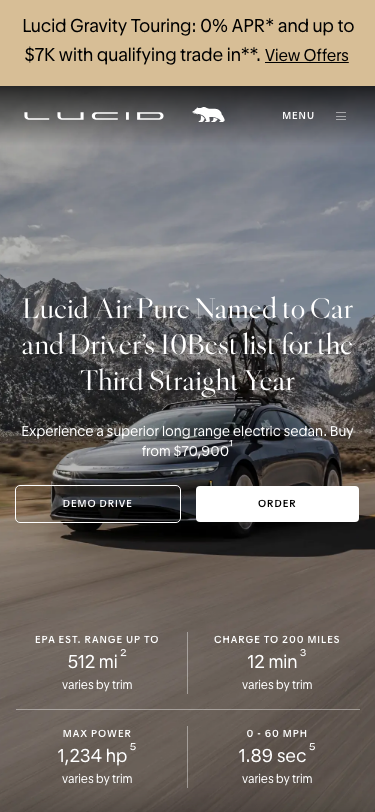 Lucidmotors - mobile