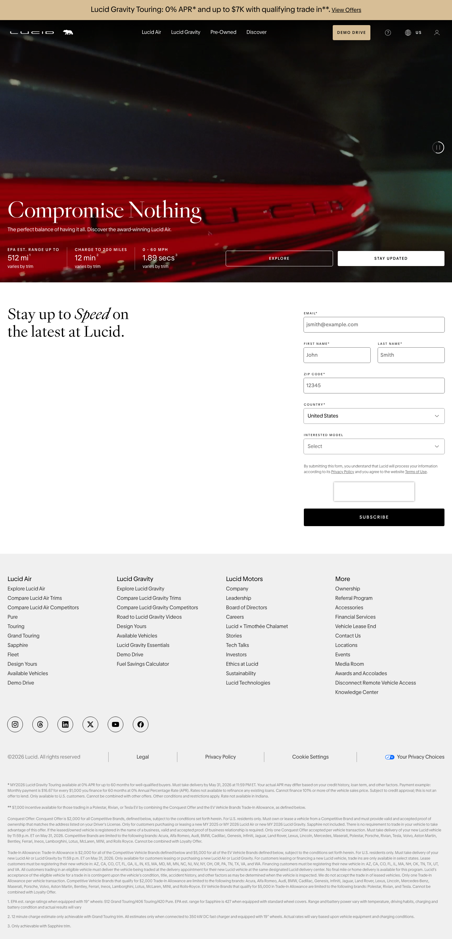 Lucidmotors - full page scroll