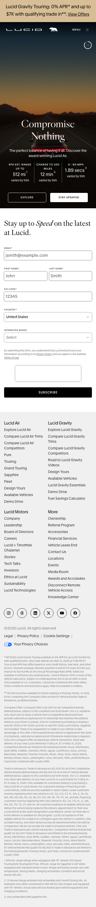 Lucidmotors - mobile full page