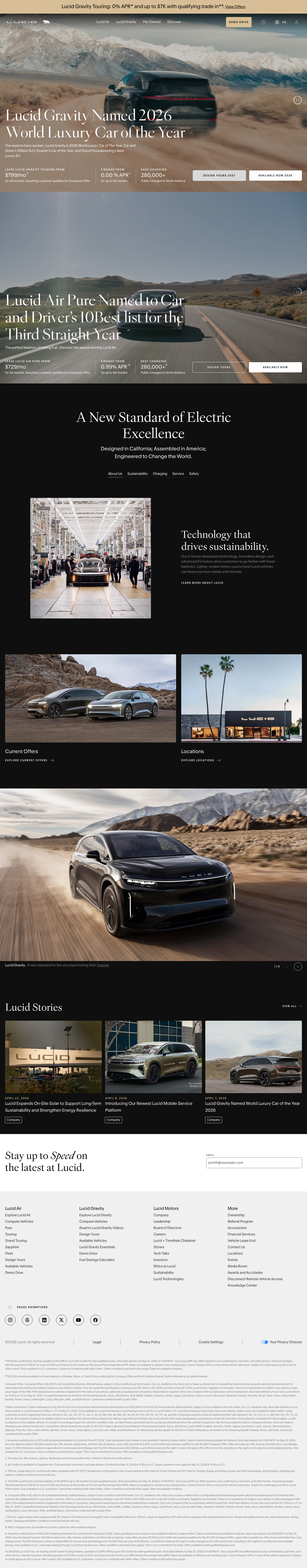 Lucidmotors - full page scroll