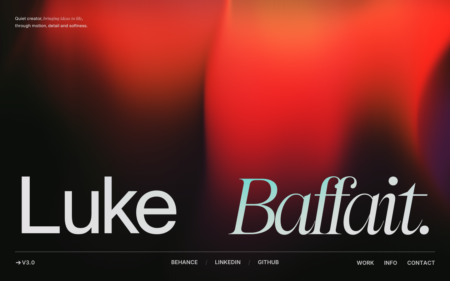 Développeur créatif spécialisé en interfaces web, animation et design interactif. Découvrez mes projets et réalisations. · minimalism, editorial, monochrome, dark-mode, portfolio, creator, developer-tools, hero-fullbleed, logo-cloud, sticky-nav
