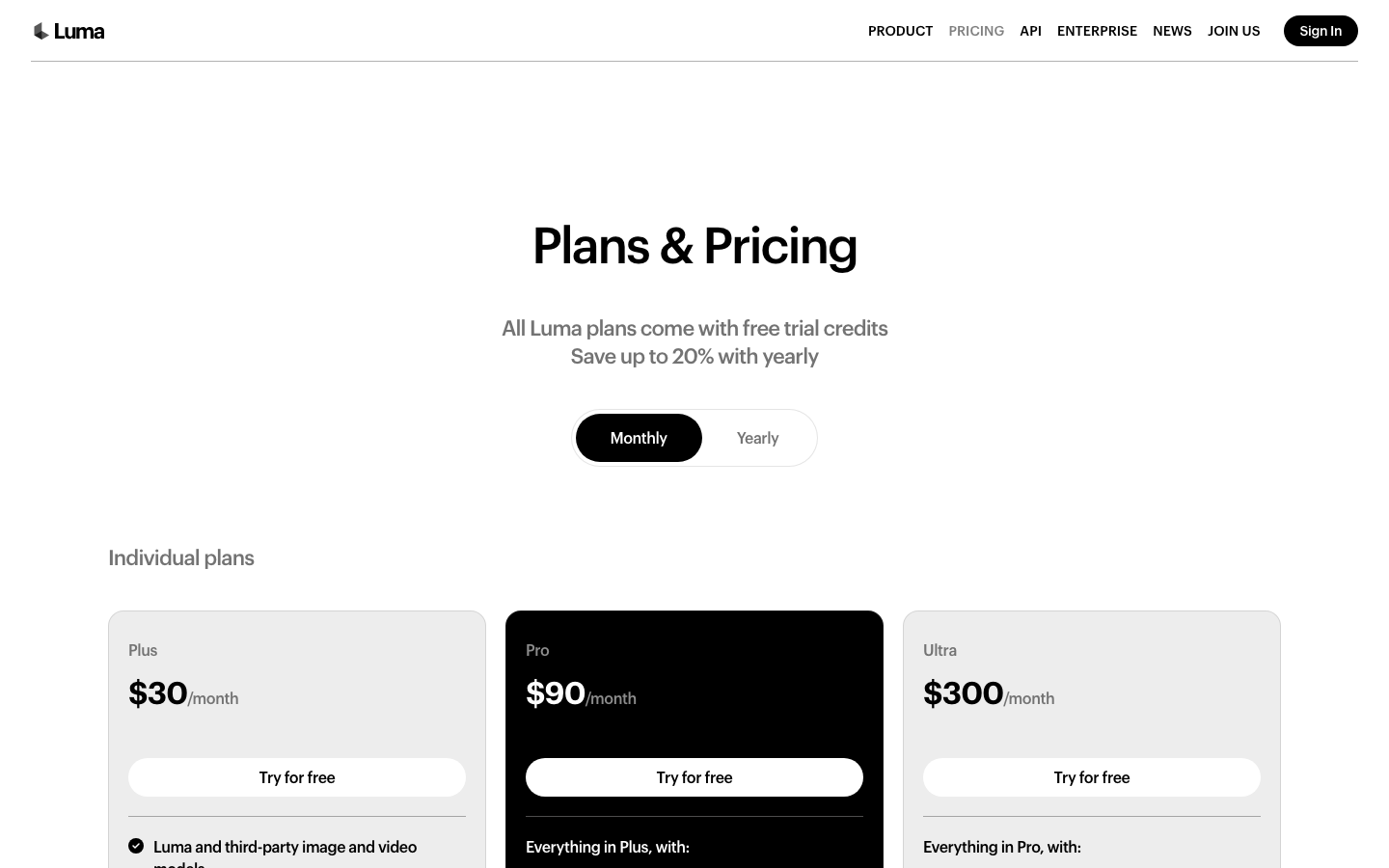 The layout uses a grid of image blocks to showcase different aspects of the brand's explorations. The overall feel is clean and organized, prioritizing visual presentation over extensive text. · brand exploration, design system, visual identity, studio website, ai branding, minimalist design, grid layout, creative agency, brand showcase, lumalabs