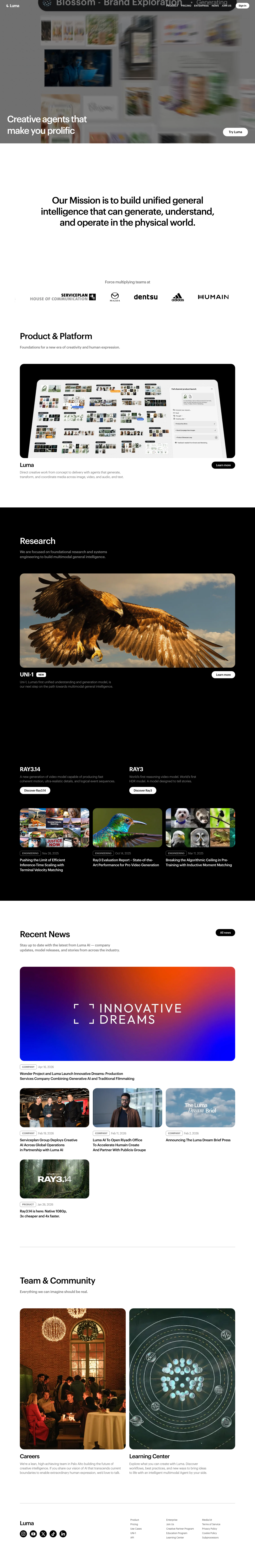 Lumalabs - full page scroll