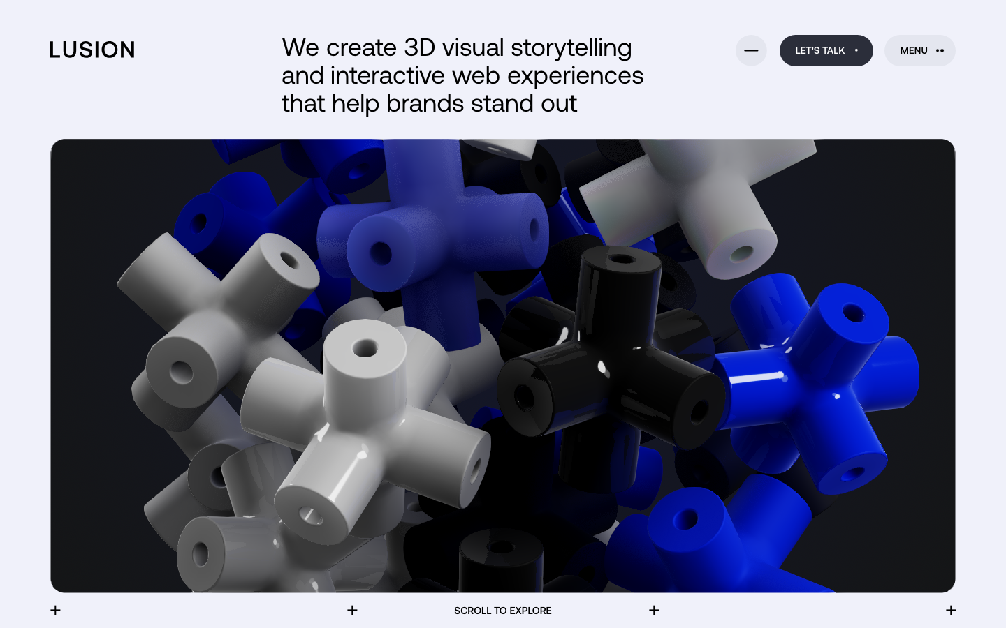 A stark, dark background showcases a cluster of abstract, geometric shapes in varying shades of blue, white, and black. The composition feels deliberately arranged, emphasizing form and negative space. · abstract shapes, geometric design, dark background, minimalist art, tech aesthetic, modern design, 3d render