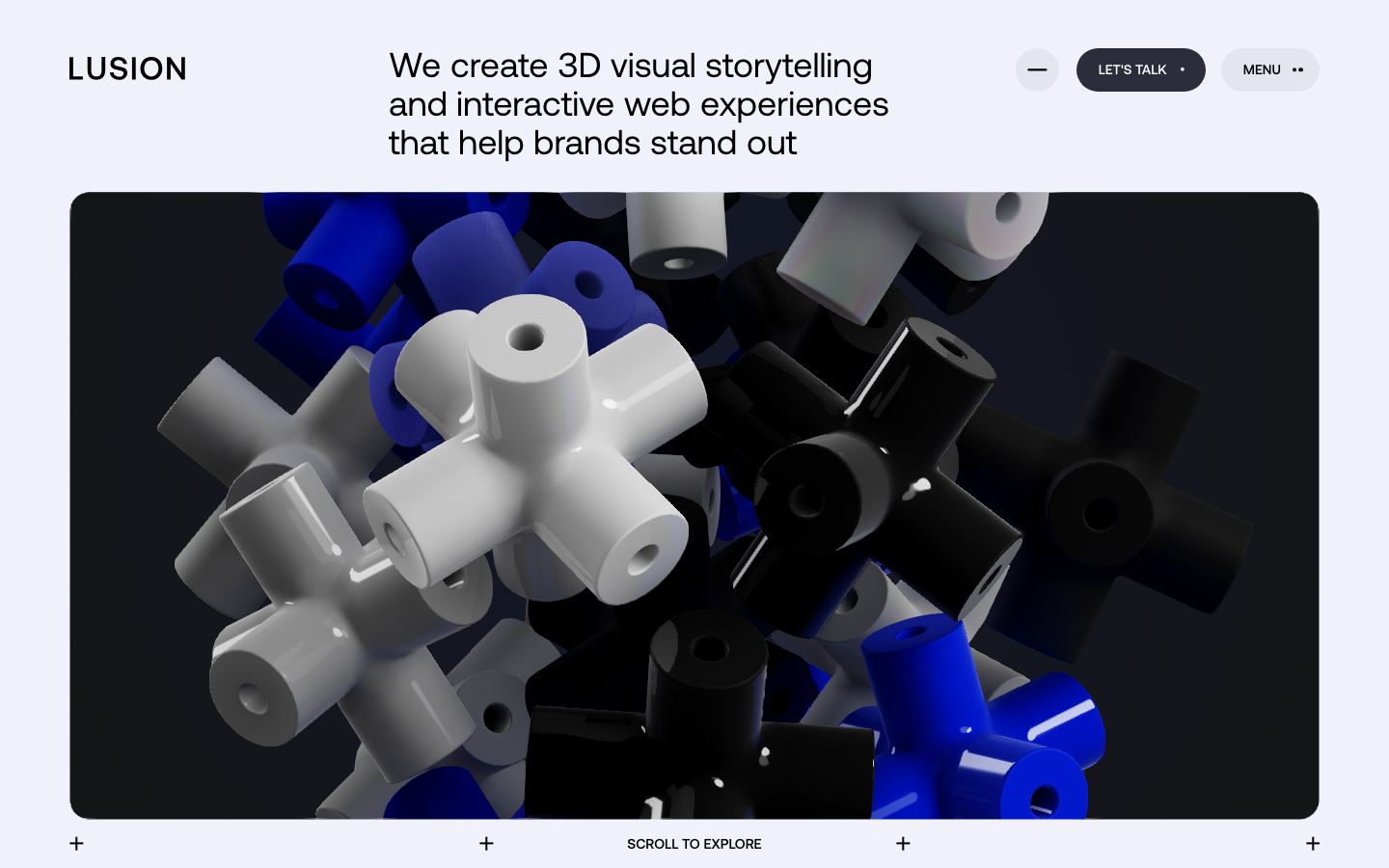 A stark, dark background showcases a cluster of abstract, geometric shapes in varying shades of blue, white, and black. The composition feels deliberately arranged, emphasizing form and negative space. · abstract shapes, geometric design, dark background, minimalist art, tech aesthetic, modern design, 3d render