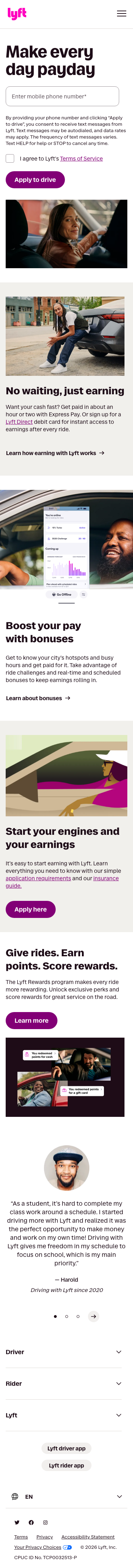Lyft - mobile full page
