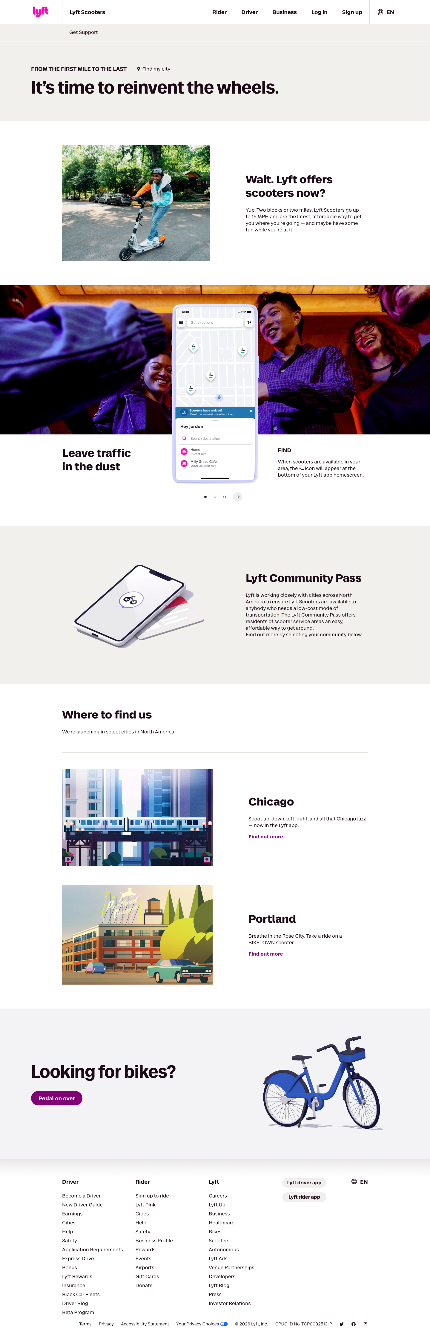 Lyft - full page scroll