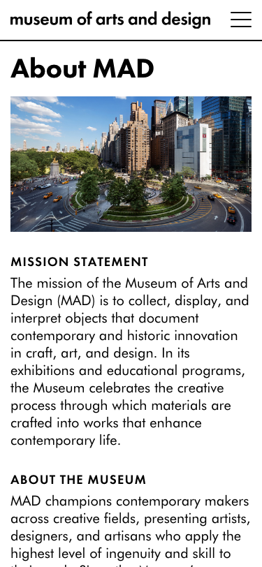 Madmuseum — About - mobile