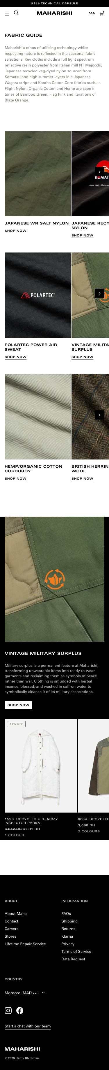 Maharishistore - mobile full page