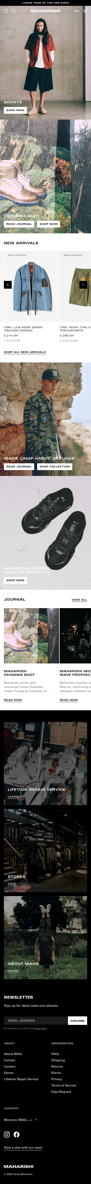 Maharishistore - mobile full page