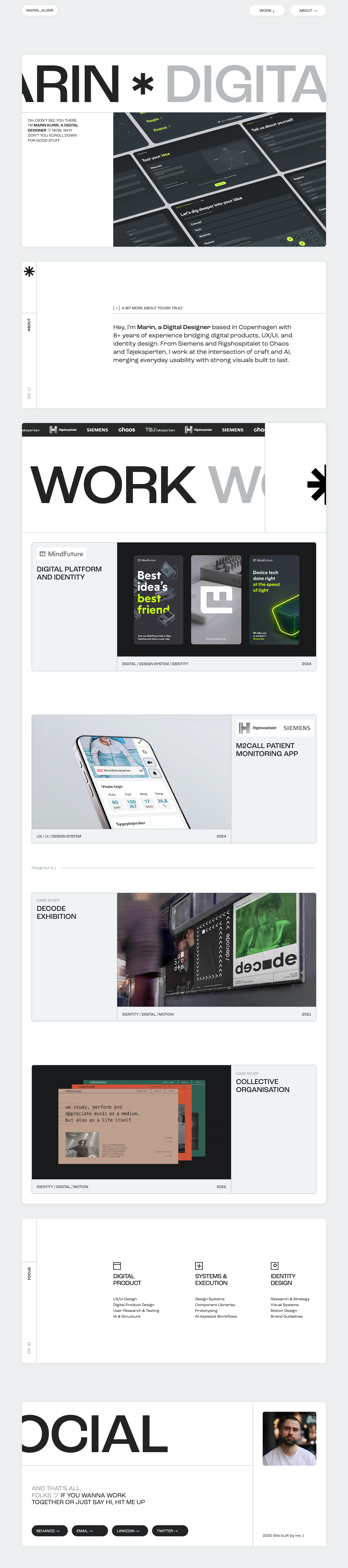 Marin Kurir - A Digital Designer - full page scroll