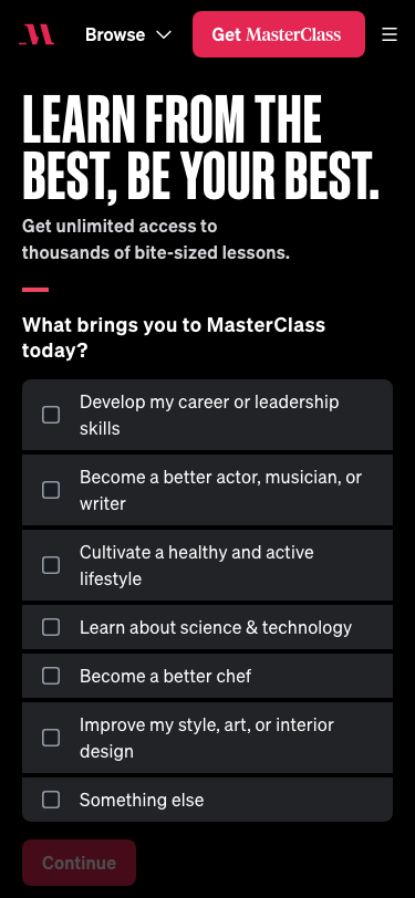 Masterclass - mobile