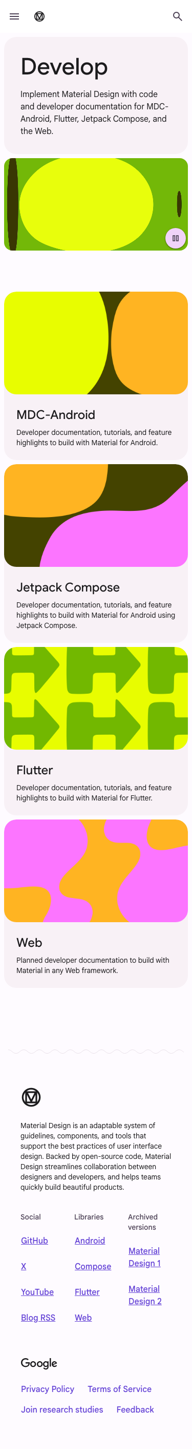 Material - mobile full page