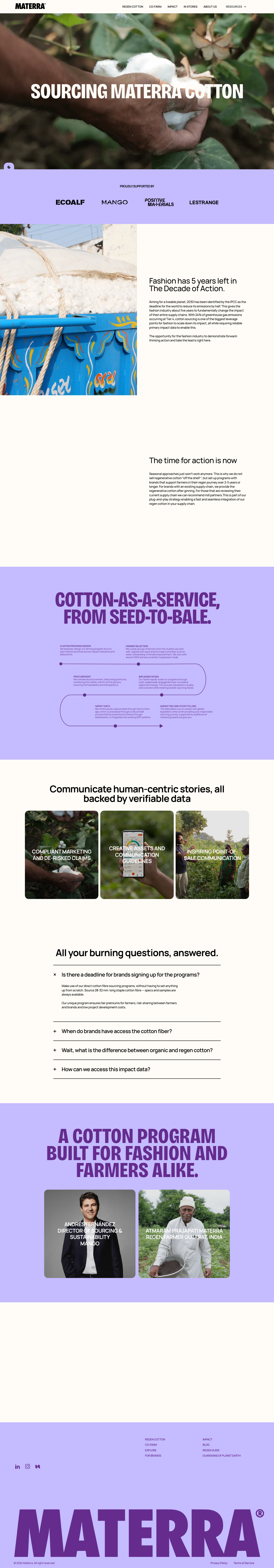 Materra · Features - full page scroll