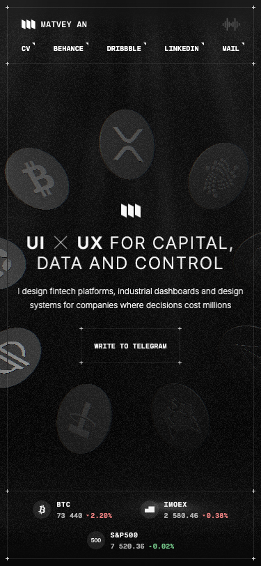 Matveyan — Senior Product Designer for Fintech, Trading & Design Systems - mobile
