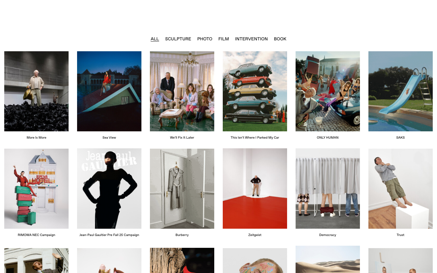 The layout prioritizes a clean presentation of diverse projects, using ample white space and a restrained color palette. Typography is clean and functional, emphasizing clarity over ornamentation. The overall feel is sophisticated and understated. · creative portfolio, minimalist design, swiss style portfolio, editorial portfolio, grid layout, clean design, portfolio website, max siedentopf, design portfolio