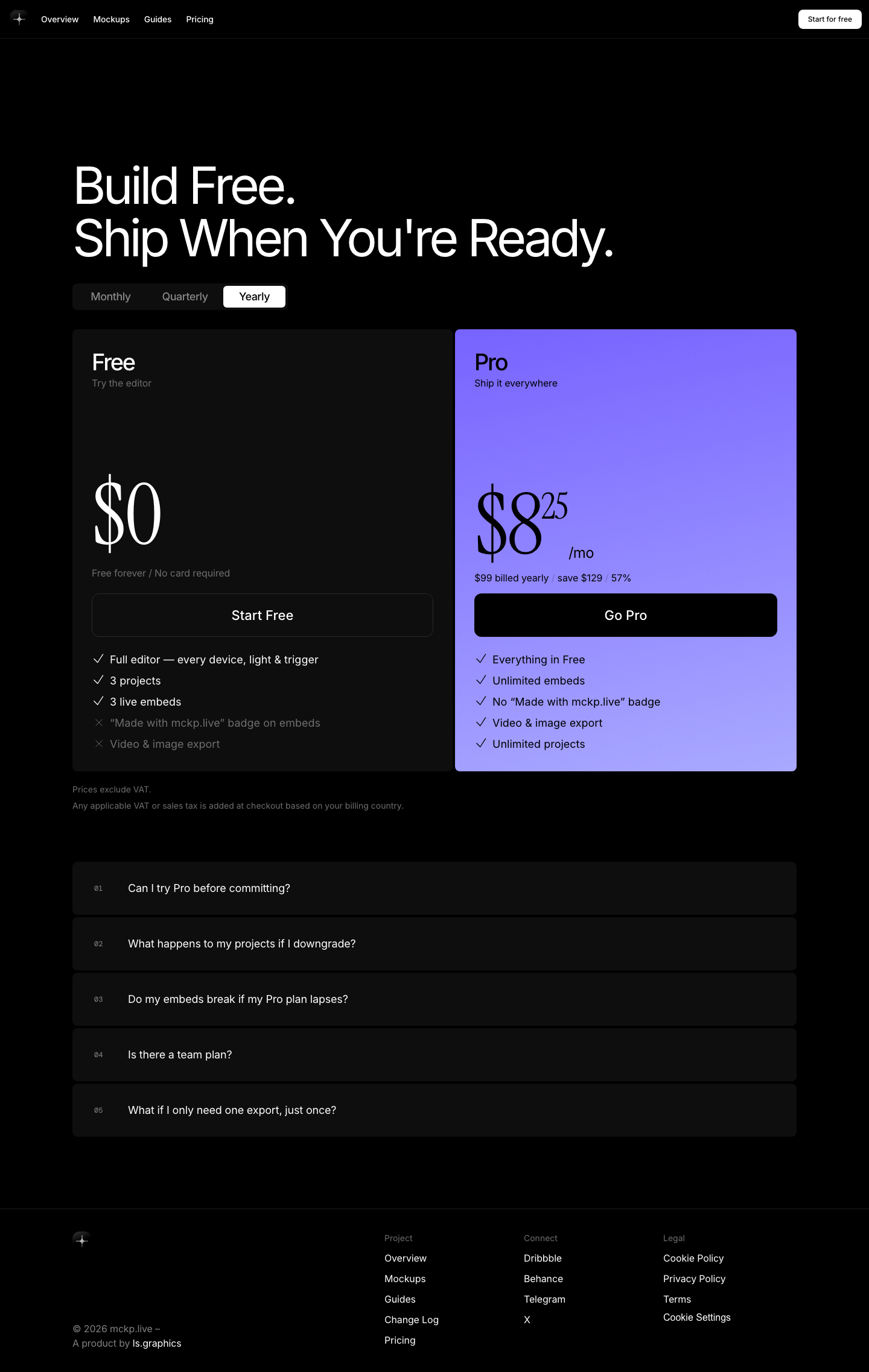 MCKP · Pricing - full page scroll