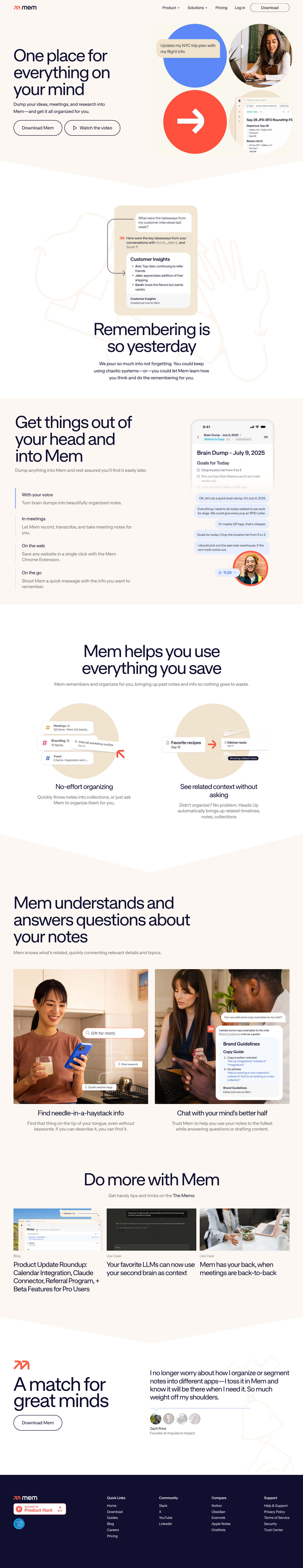 Mem – Your AI Thought Partner - full page scroll