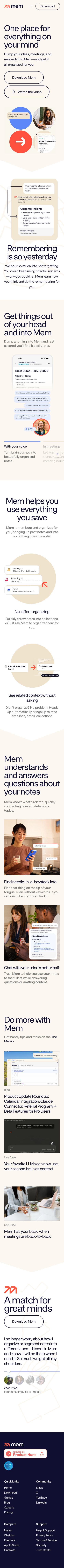 Mem – Your AI Thought Partner - mobile full page