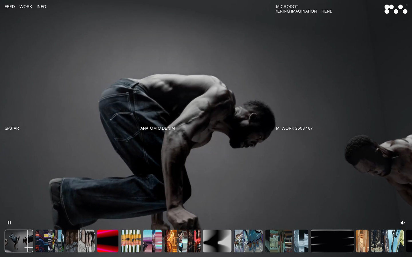 Creative VFX + Post Production · minimalism, dark-mode, monochrome, brutalism, agency, portfolio, developer-tools, creator, hero-fullbleed, logo-cloud
