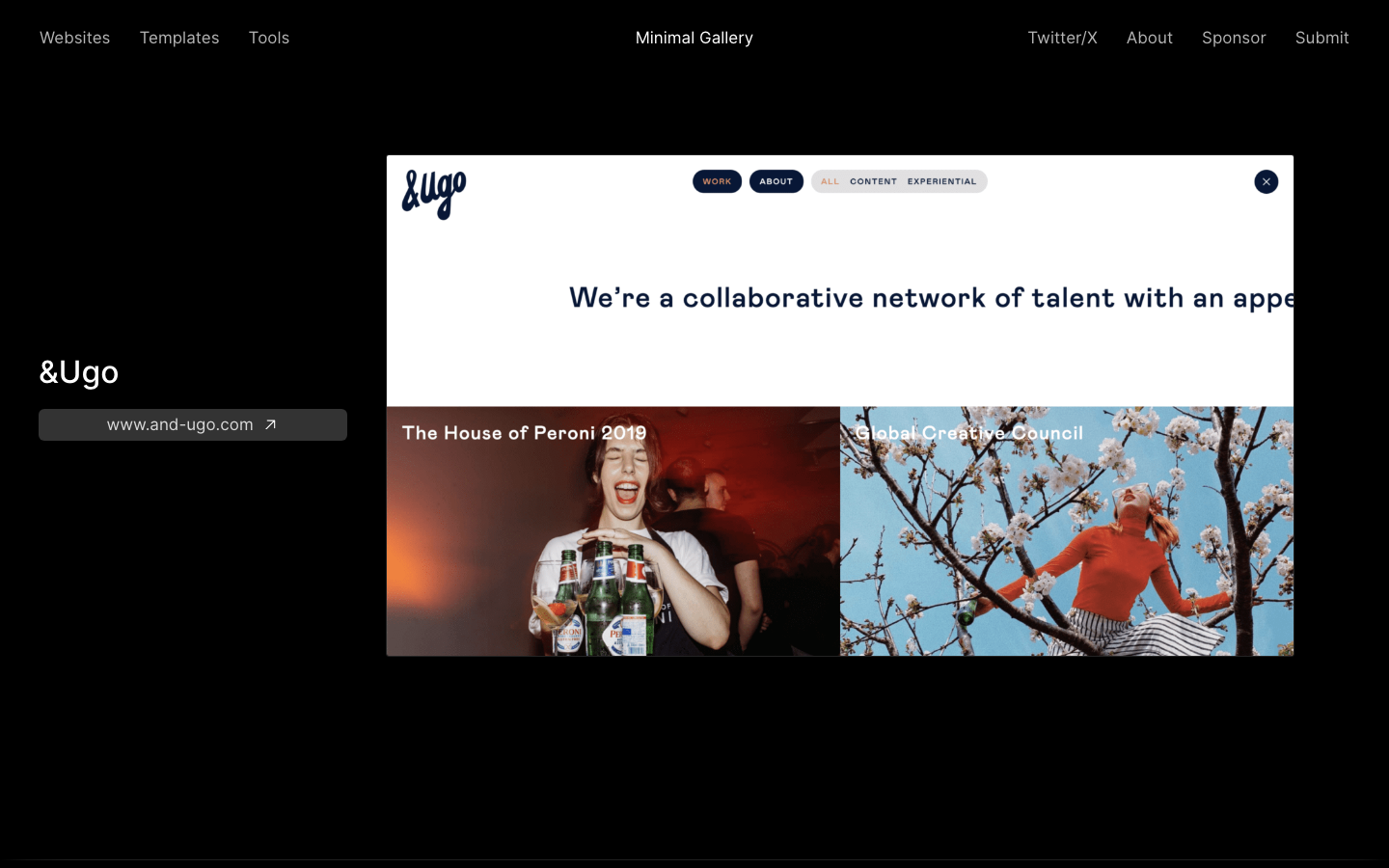 The layout prioritizes a clean, grid-based structure with ample white space. Typography is crisp and functional, emphasizing clarity and hierarchy. The overall mood is sophisticated and understated. · minimal gallery, portfolio website, design agency, grid layout, swiss style, clean design, editorial portfolio, website showcase