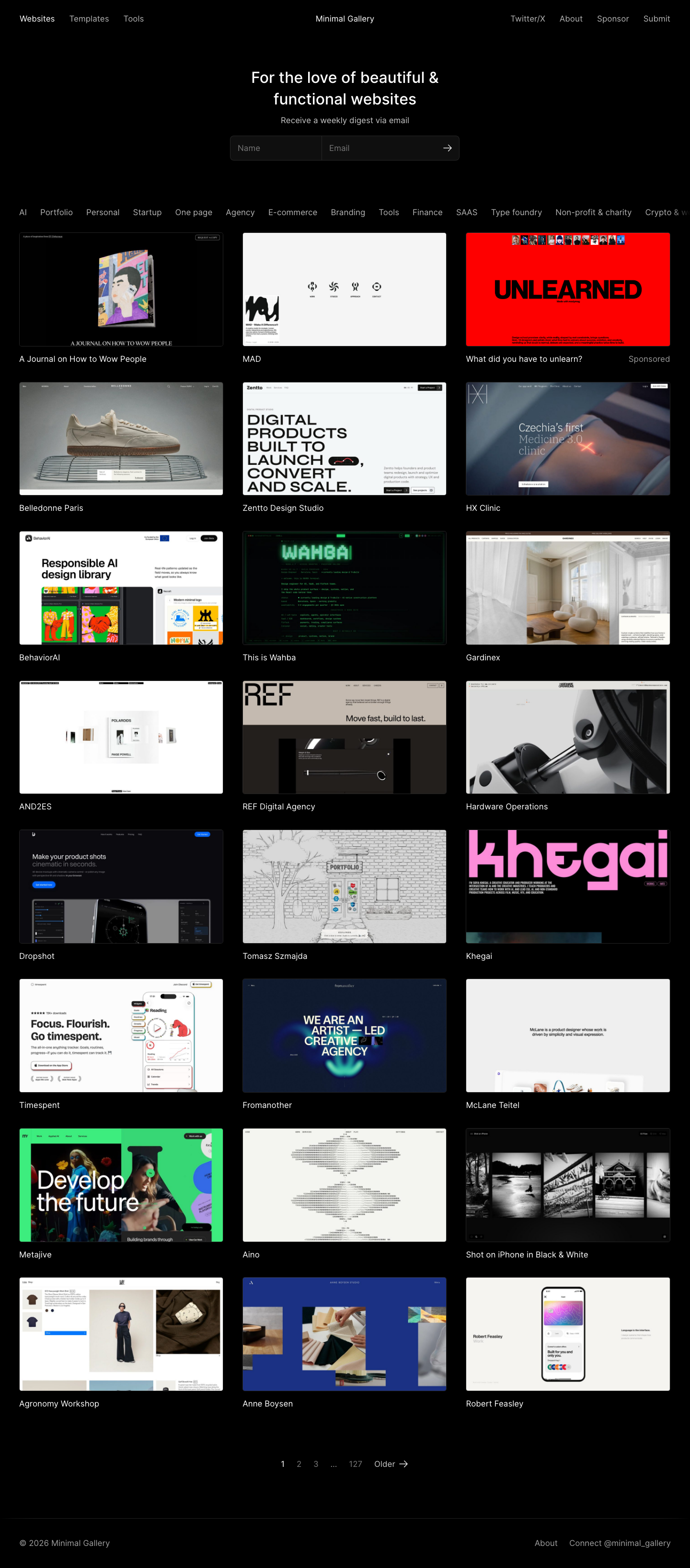 Minimal Gallery - full page scroll