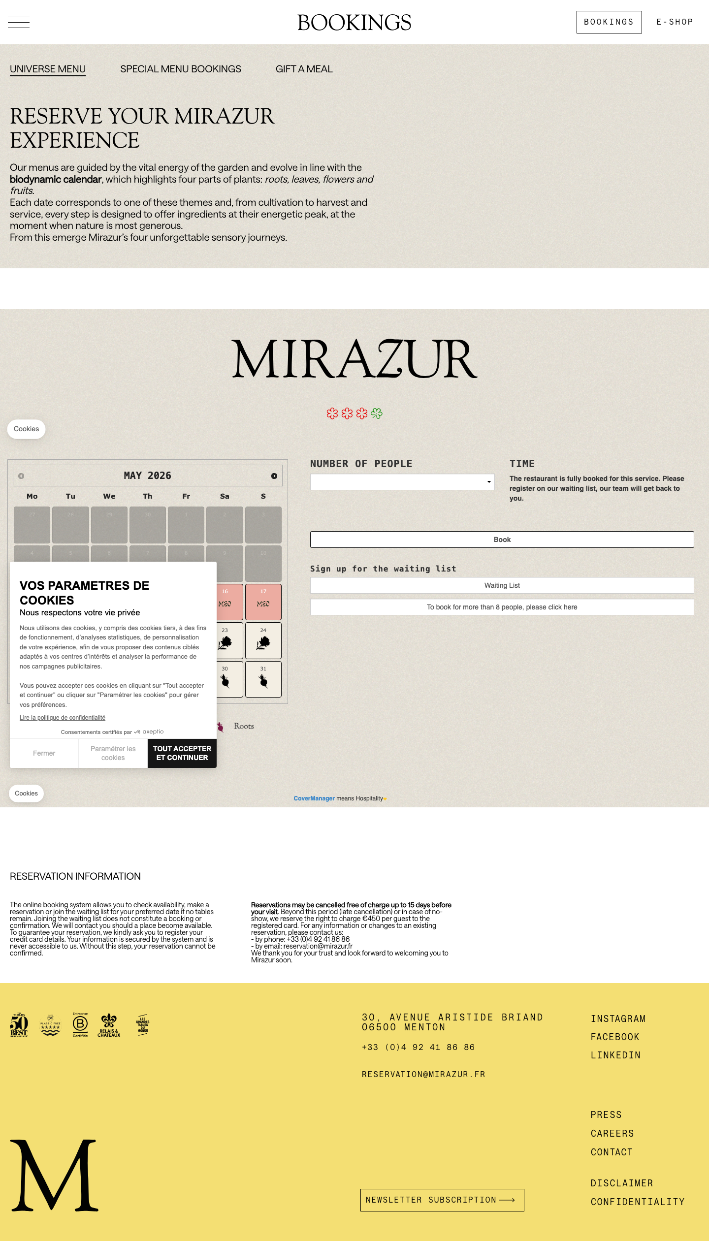 Mirazur Fr - full page scroll