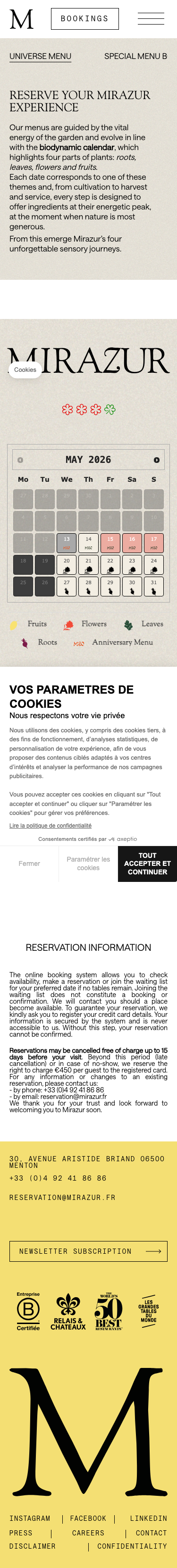 Mirazur Fr - mobile full page