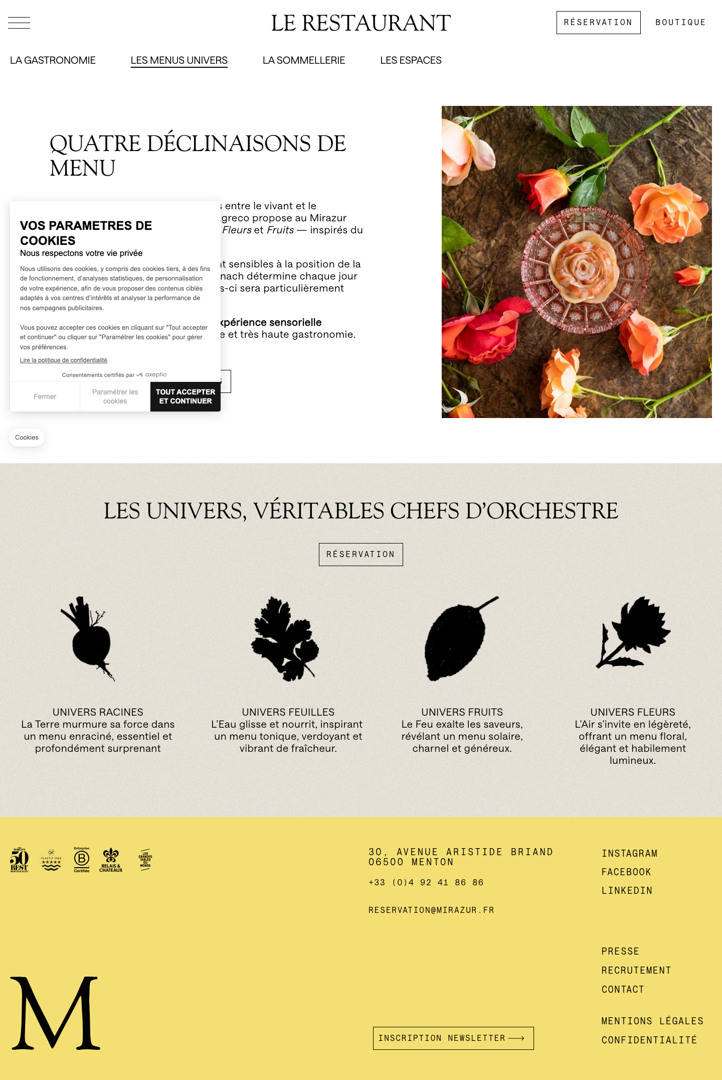 Mirazur Fr - full page scroll