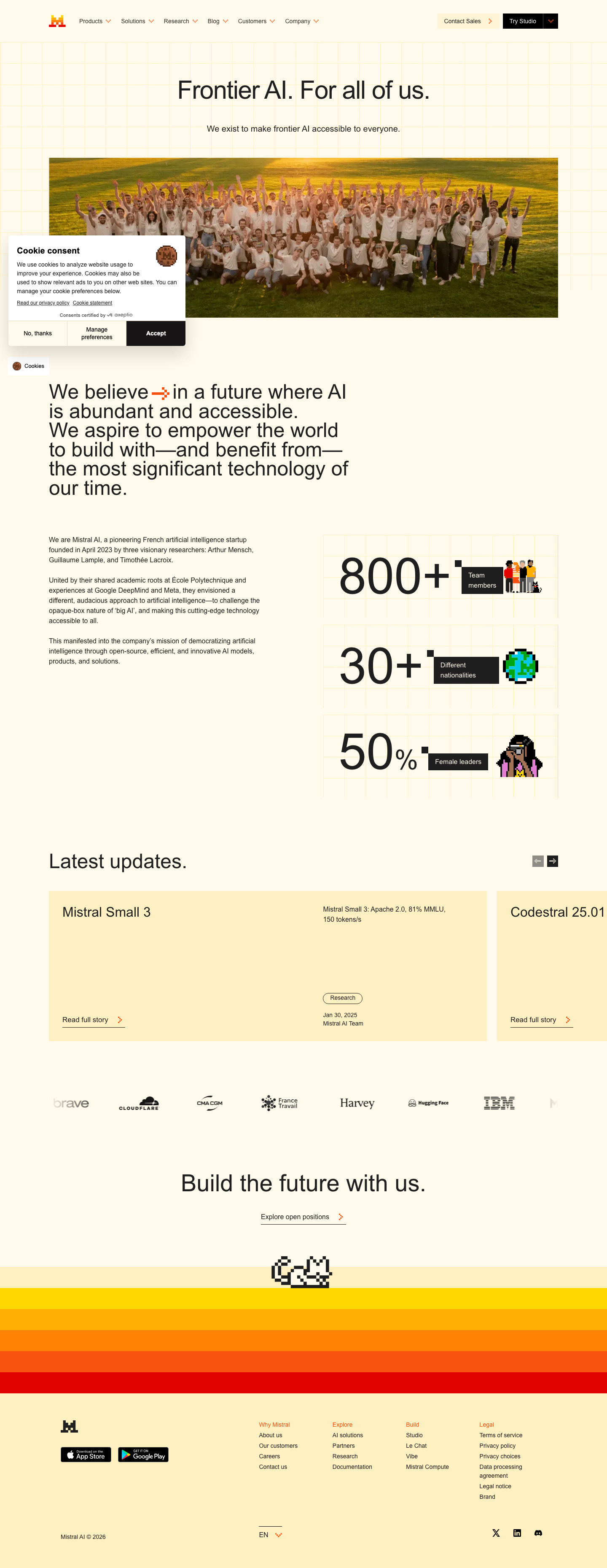 Mistral — About - full page scroll