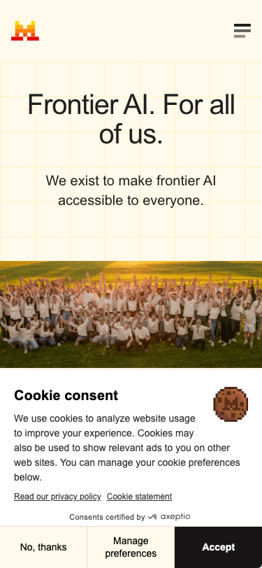 Mistral — About - mobile