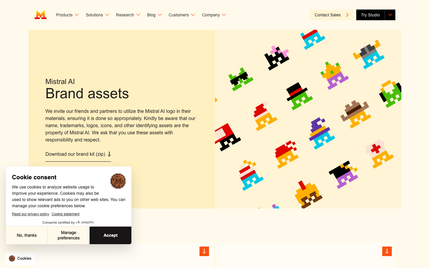 The page uses a full-screen image with bold, centered text, establishing a strong visual hierarchy. The color palette is limited to oranges and dark tones, creating a sense of depth and technological focus. The overall impression is clean and direct. · ai landing page, artificial intelligence website, tech portfolio, dark ai, minimalist ai, futuristic ai, ai company, machine learning, frontier ai