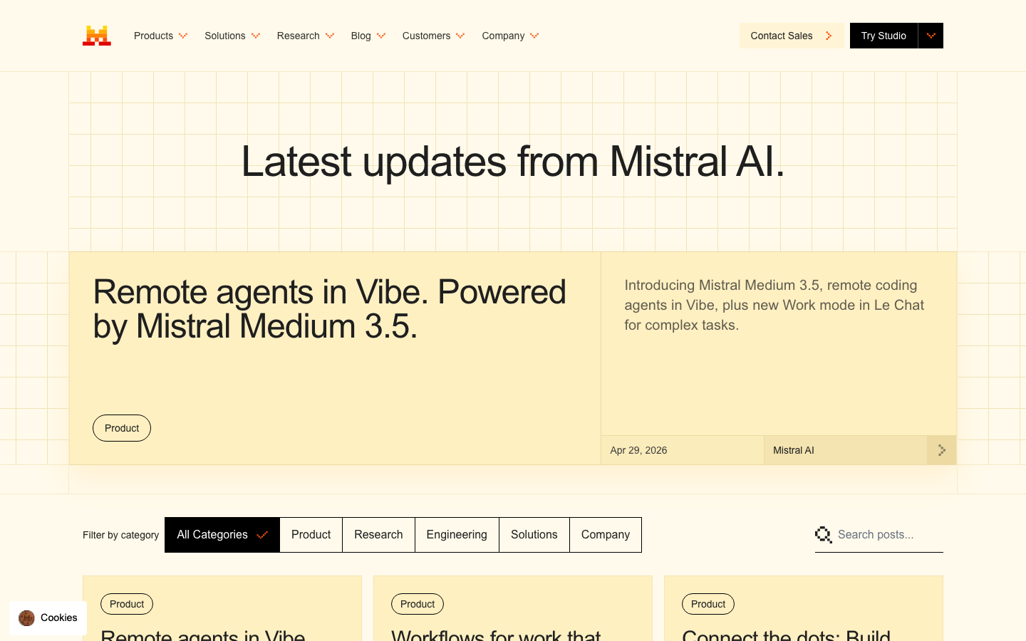 The page uses a full-screen image with bold, centered text, establishing a strong visual hierarchy. The color palette is limited to oranges and dark tones, creating a sense of depth and technological focus. The overall impression is clean and direct. · ai landing page, artificial intelligence website, tech portfolio, dark ai, minimalist ai, futuristic ai, ai company, machine learning, frontier ai